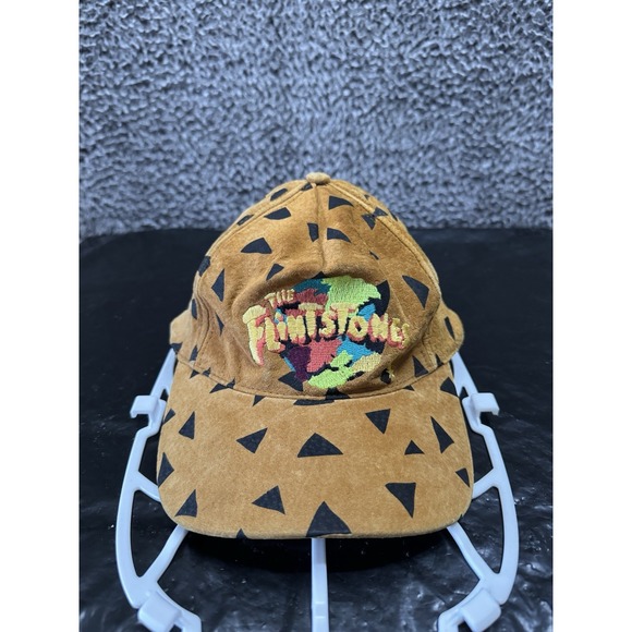 Vintage 1993 The Flintstones Youth Snapback‎ HatPig Suede Leather